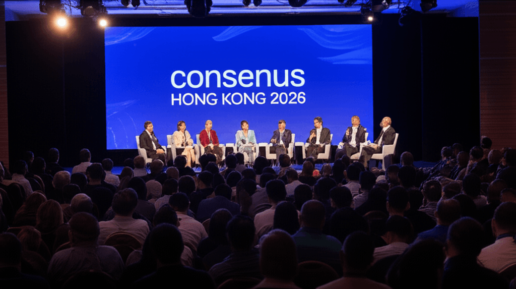 Discussion of crypto policy at Consensus Hong Kong 2026.