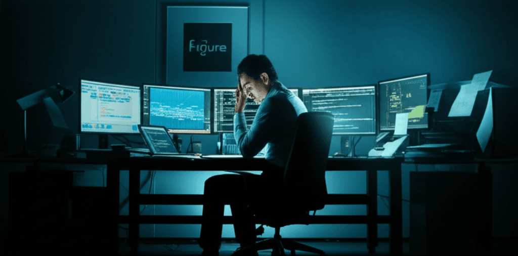Figure logo with a warning sign indicating a customer data breach