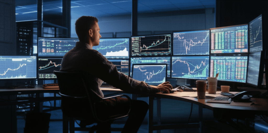 Cryptocurrency trading chart analysis for crypto price forecast.