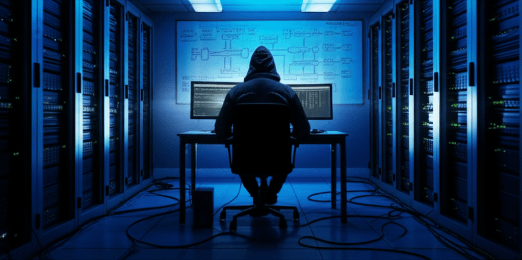 Image showing the Warlock Ransomware attack logo overlaid on a SmarterTools interface.