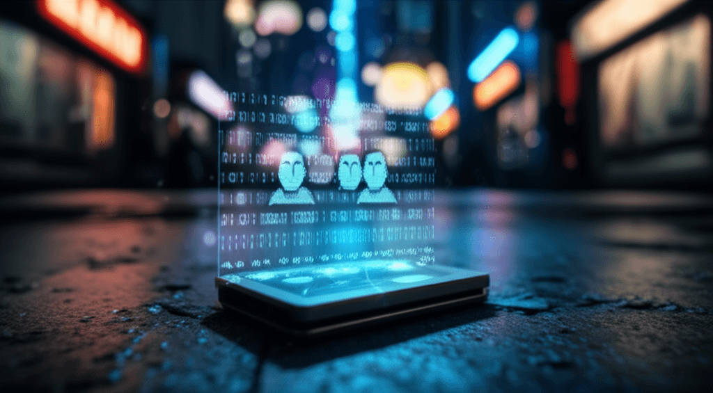 Cryptocurrency symbols overlaid on blurred images of human trafficking victims, representing the crypto trafficking surge.