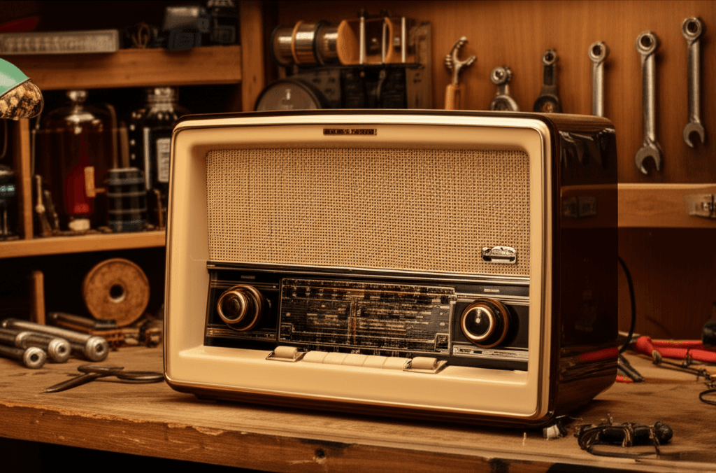 Restored 1948 GE radio showcasing a successful radio restoration project.