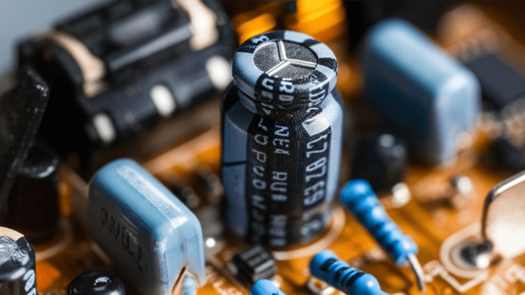 Failed electrolytic capacitor in a SwitchBot Plug Mini, highlighting smart plug failures.