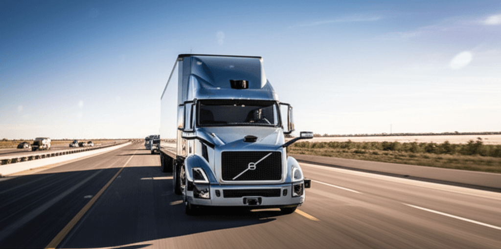 Aurora's Volvo VNL autonomous truck, showcasing the driverless truck network.