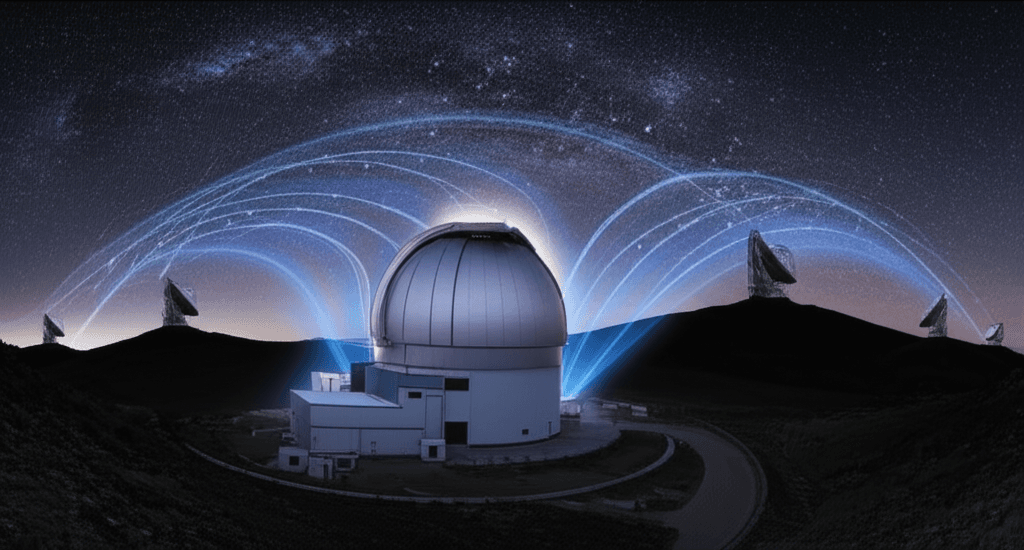 The Vera C. Rubin Observatory's observatory alert system sending data.