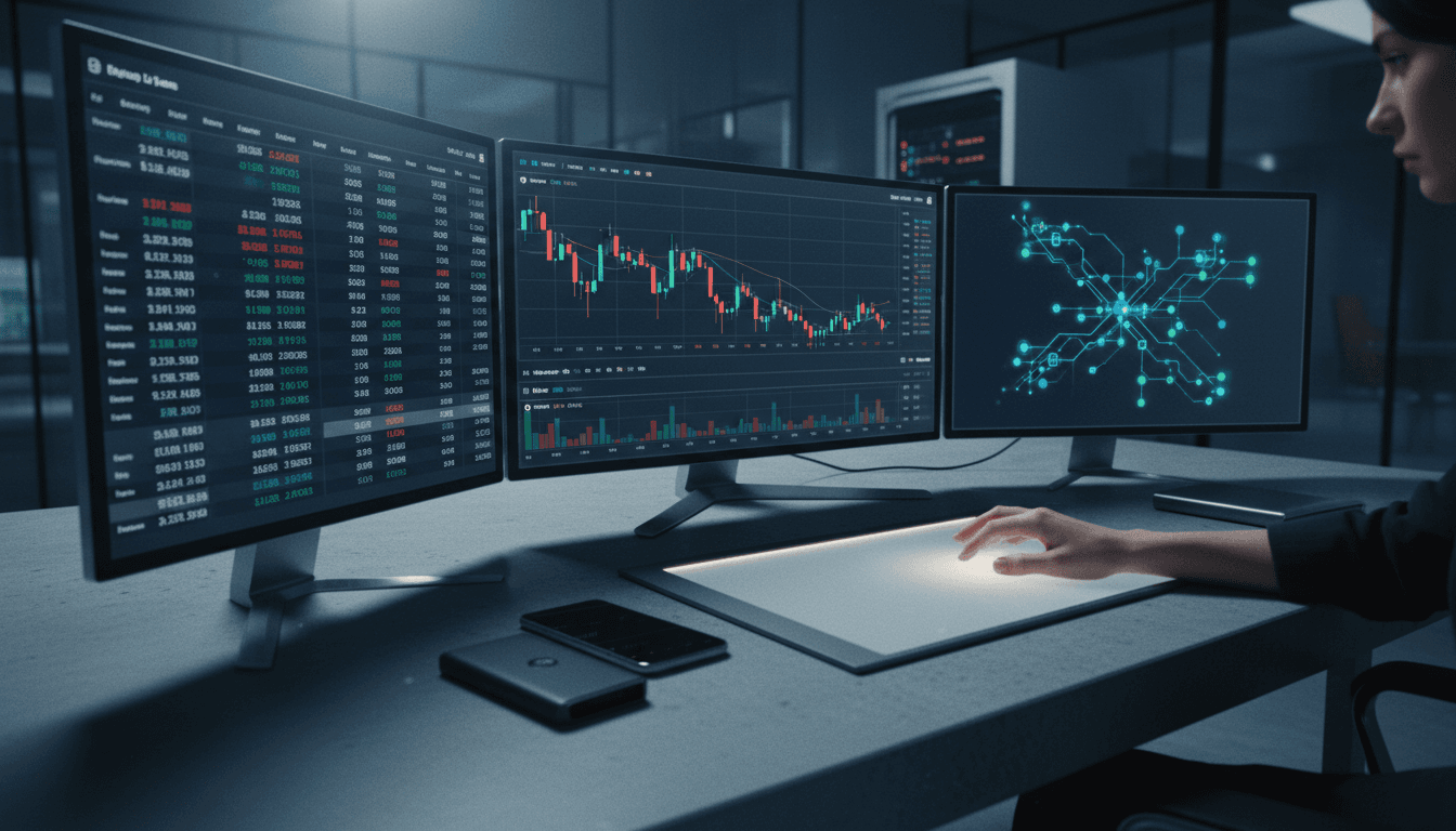 A digital representation of the CFTC logo superimposed over a blockchain network, illustrating the CFTC clarifies crypto collateral rules.