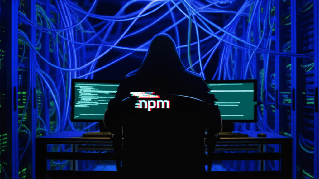 Malicious NPM package attack illustration