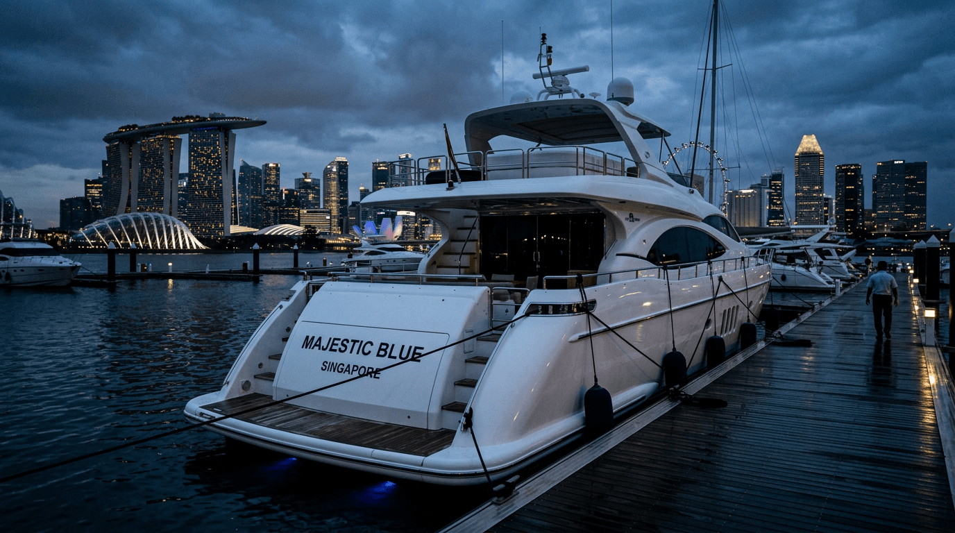 A luxury yacht seized during the Prince Holding Group fraud investigation.