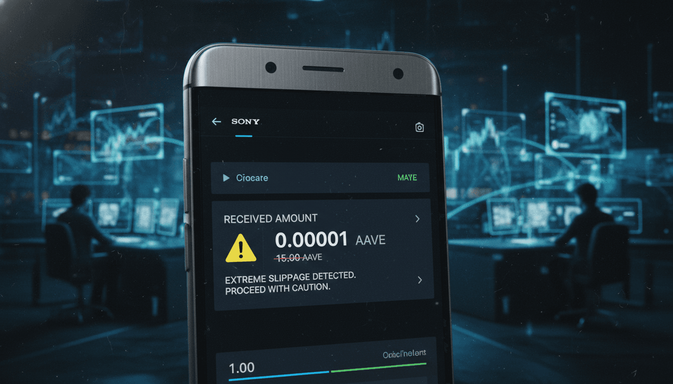 A digital representation of a crypto wallet showing a drastically reduced balance after a trader loses $50 million.