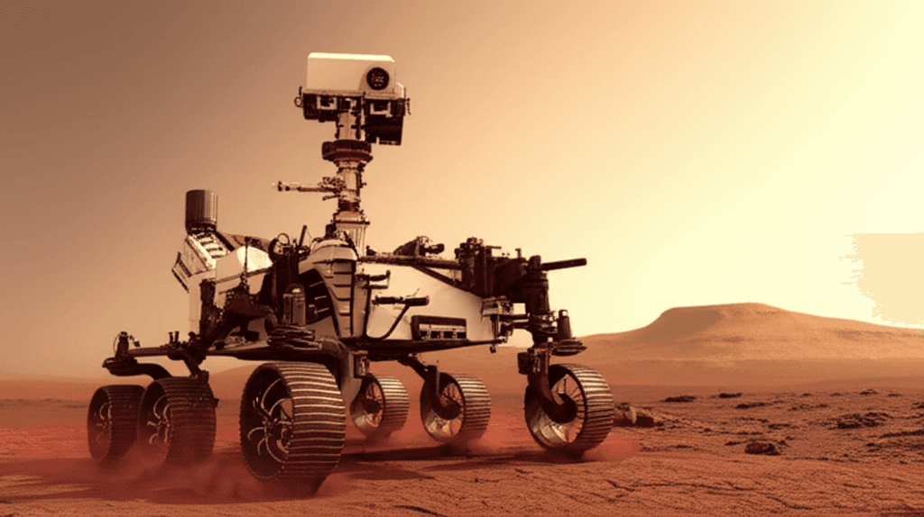 Perseverance rover using Mars rover navigation.
