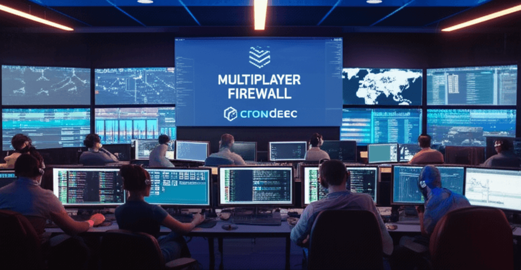 FLOSS Weekly logo promoting multiplayer firewall technology