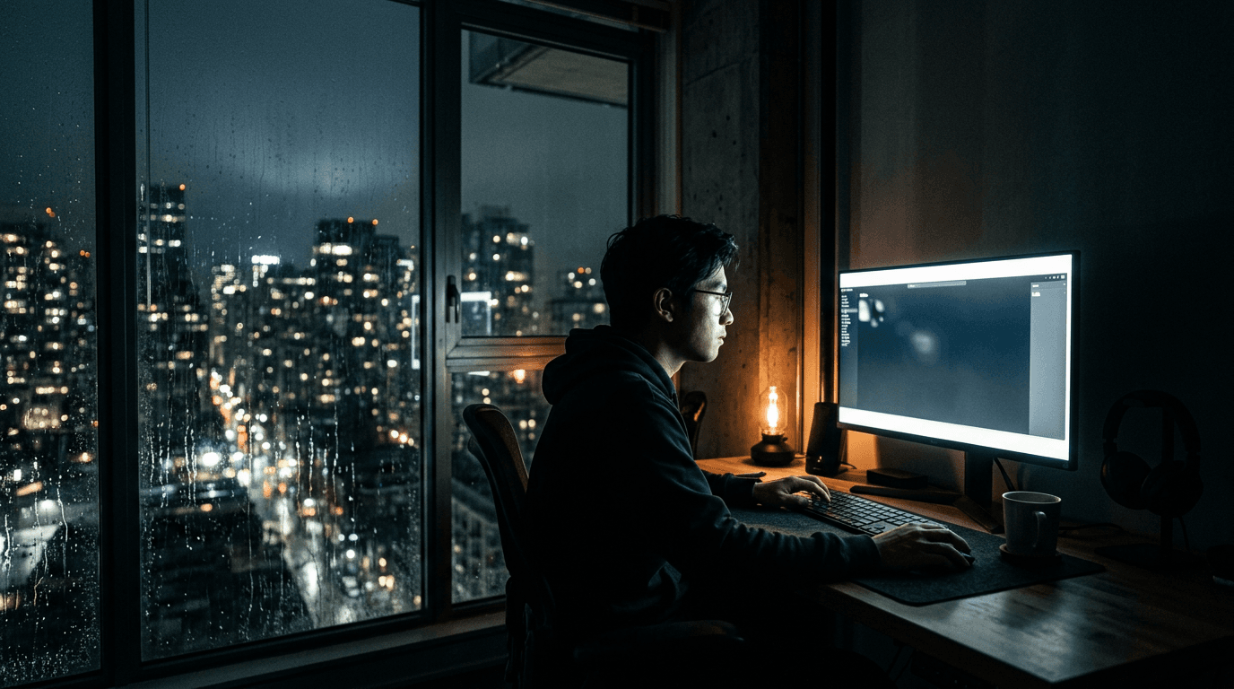 A developer looking at a computer screen displaying an instance of AI agent harassment.