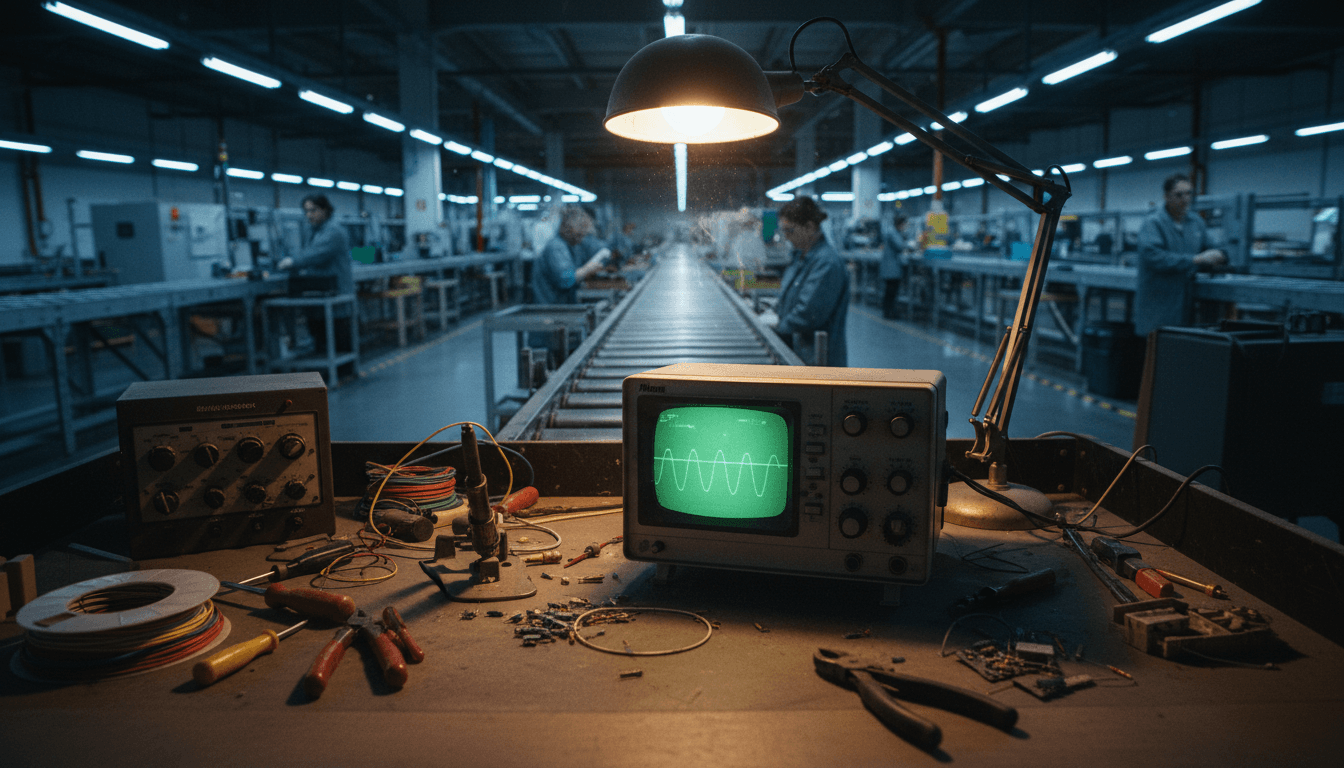 A meticulously restored vintage analog oscilloscope, showcasing its glowing CRT screen and classic dials, representing an oscilloscope the way they used to be.