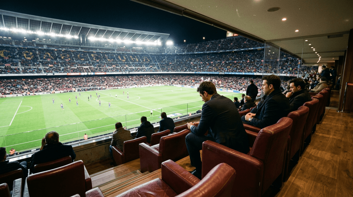 A view of the Spotify Camp Nou stadium seats representing the Barcelona salary cap growth.