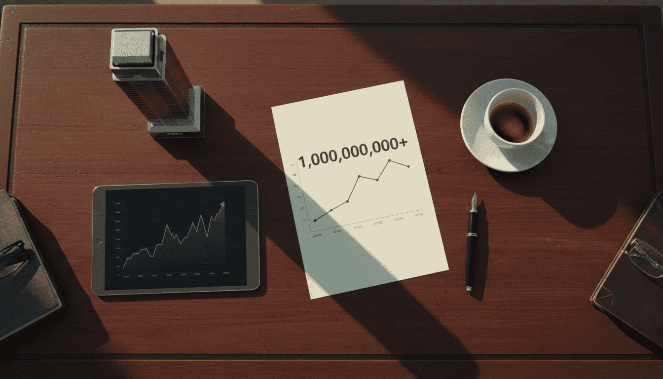 A financial report displaying a large euro figure, with a stylized 'A' for Athora in the background, symbolizing Athora capital generation.