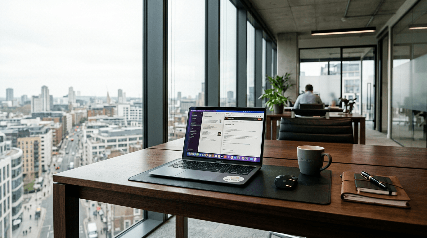A sleek workstation featuring devices from the new Apple Ultra lineup.