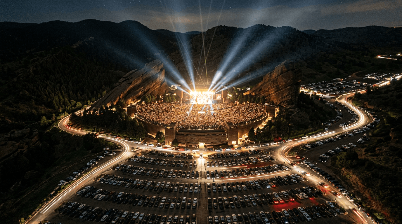 Aerial view of a concert venue related to the Live Nation settlement