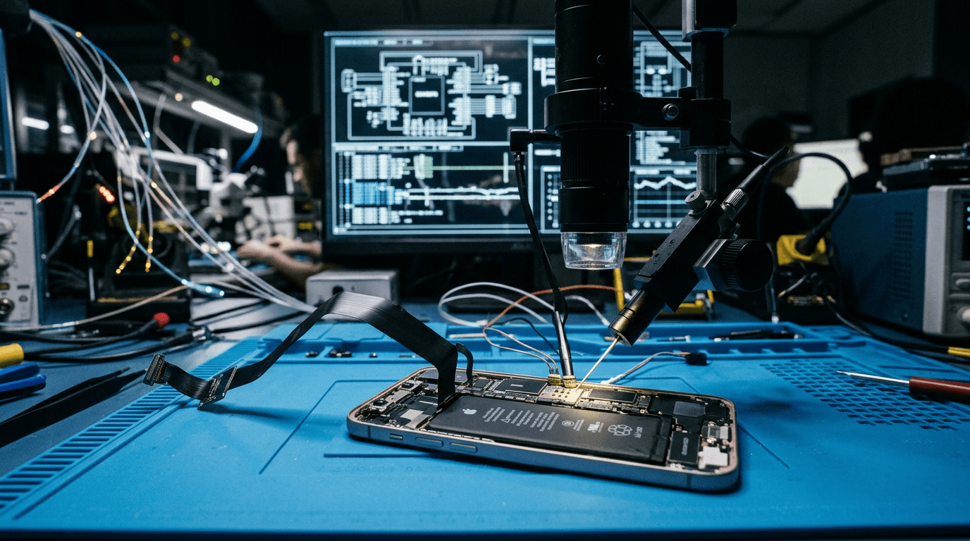 A secure laboratory environment analyzing an iPhone hacking toolkit.