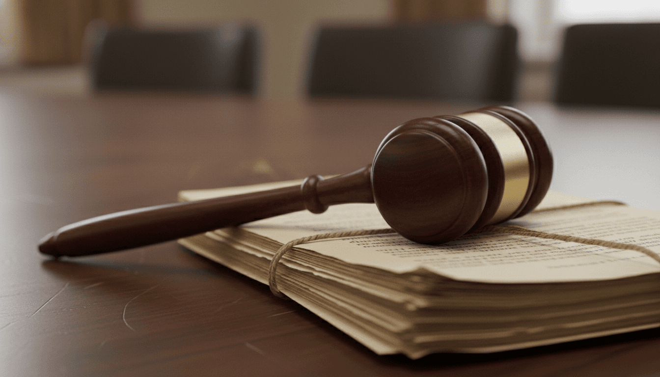 A gavel resting on a stack of legal documents, symbolizing the Florida Congresswoman ethics violations investigation.