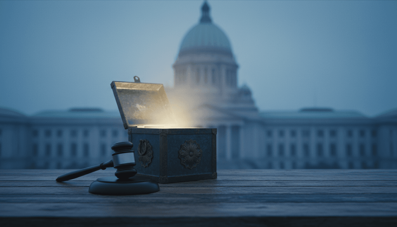 A symbolic image representing the National Assembly Speaker and floor leader election, featuring a stylized gavel and an open ballot box.