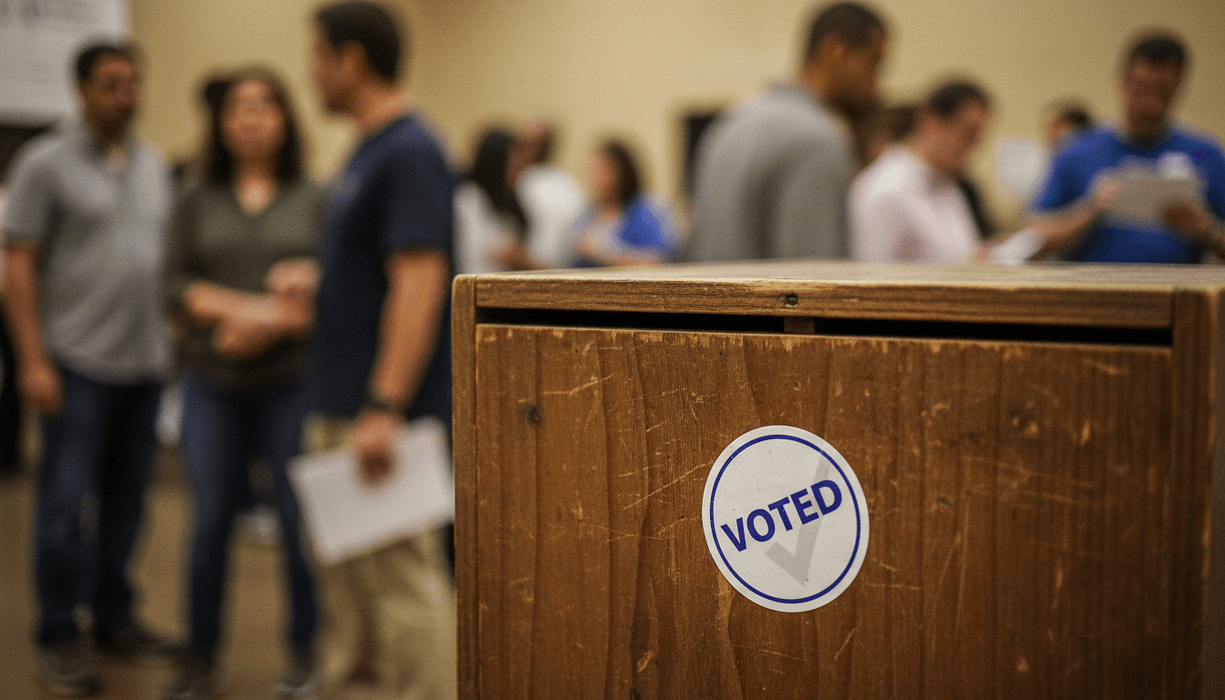 Close-up of a ballot box with 'VOTED' sticker, symbolizing the Aitkin school referendum fails.