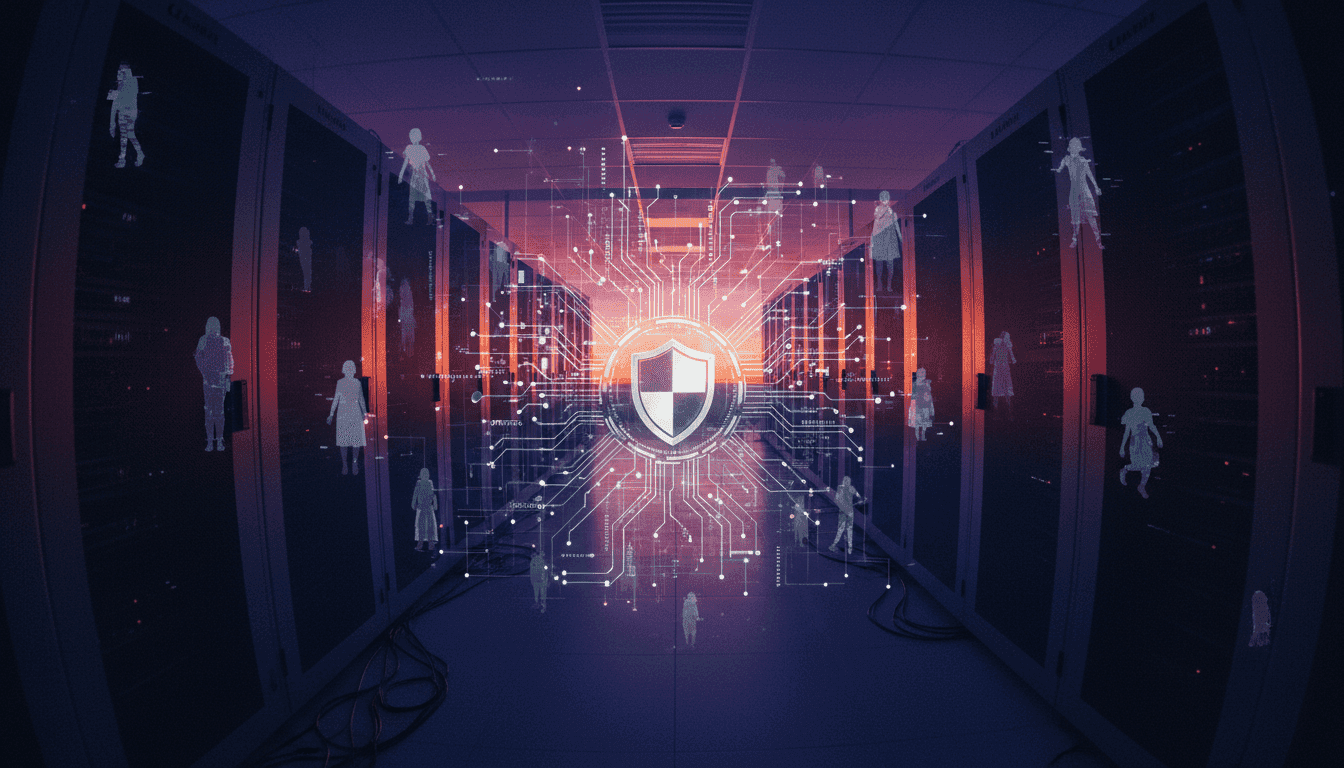 A digital representation of a secure network with a shield icon, surrounded by interconnected nodes, symbolizing Ripple shares North Korean threat intelligence across the crypto industry.
