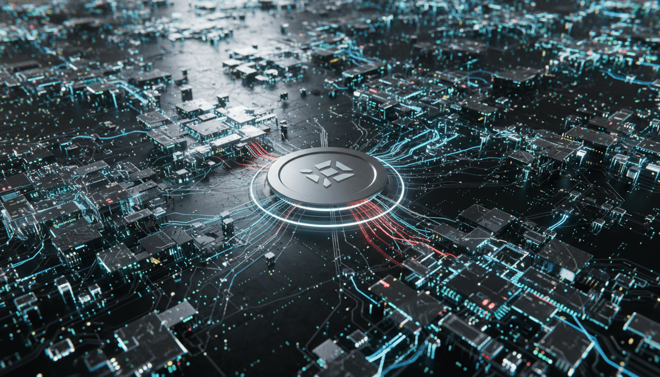 Aerial view of a blockchain network represented by interconnected digital nodes, illustrating the flow of retail Bitcoin investor demand data.