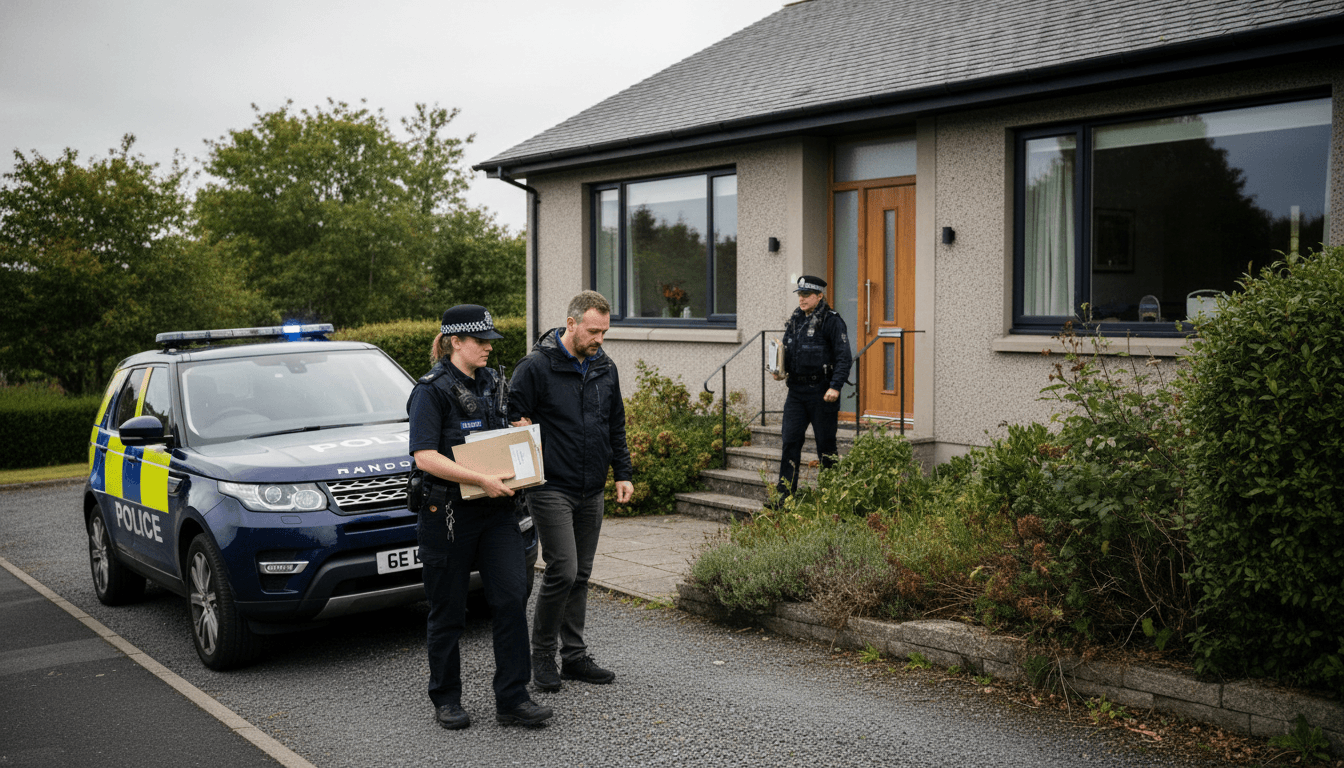 Peter Murrell arrested by Police Scotland officers outside his home