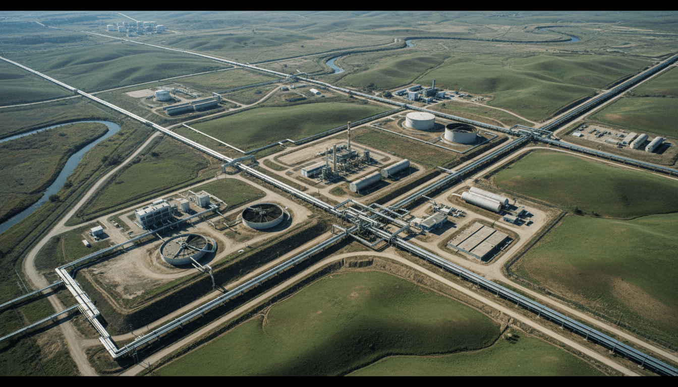 An aerial view of a sprawling natural gas pipeline network, illustrating The Williams Companies' infrastructure with the focus keyphrase.