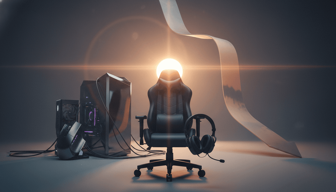 A stylized, conceptual image representing the mixed financial results for Corsair Gaming Q1 revenue slips and EPS beat.