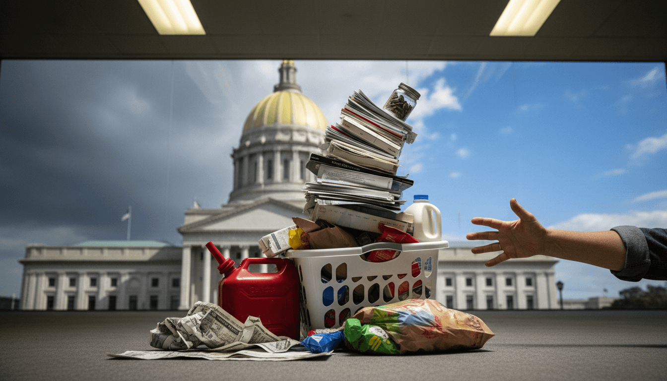 A legislative chamber in Harrisburg, Pennsylvania, with a spotlight on a podium, symbolizing Pennsylvania Democrats push affordability agenda amidst economic challenges.