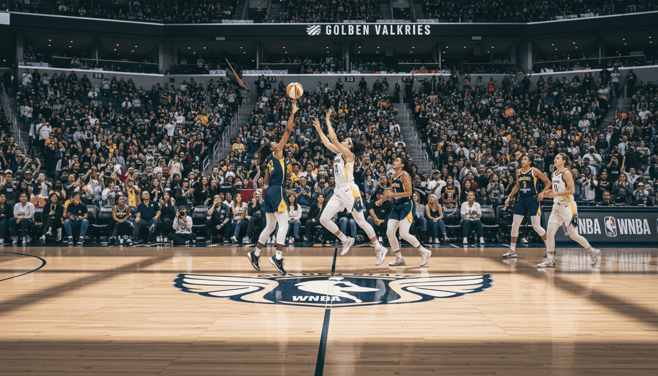 A vibrant, packed WNBA arena during a Golden State Valkyries game, showcasing the energy behind the Golden State Valkyries $1 billion valuation.