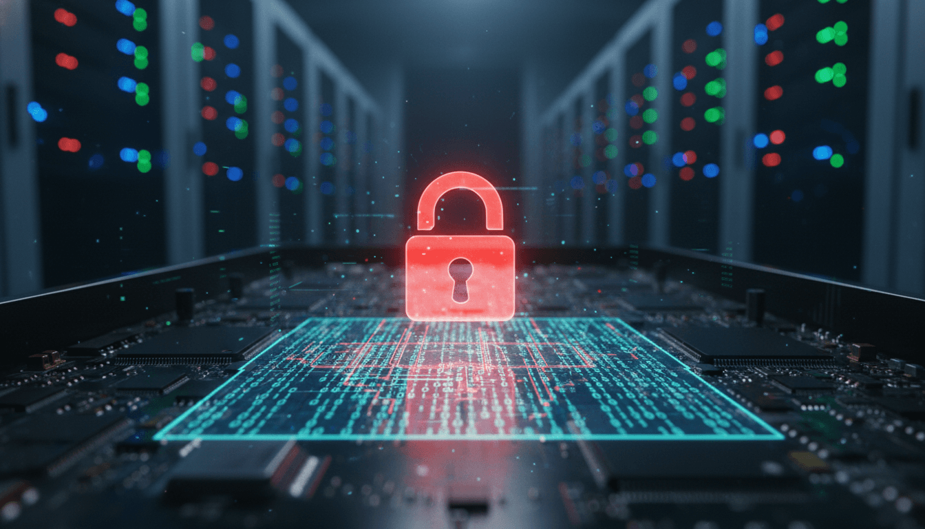 A digital representation of Mistral AI code repos for sale with a padlock icon, symbolizing the cyber threat.