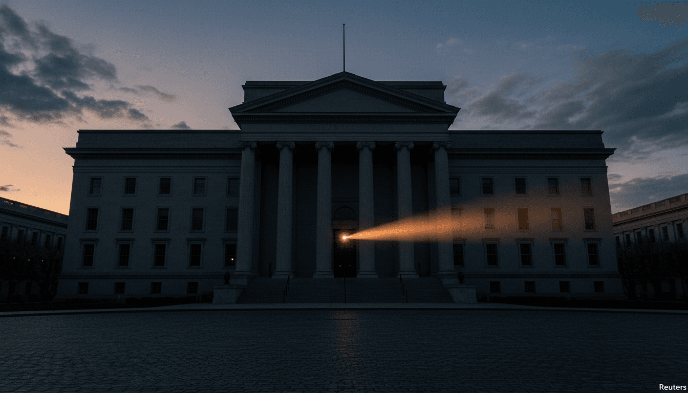 A courthouse facade at dusk, symbolizing justice and the conclusion of the Brendan Banfield sentenced to life case.