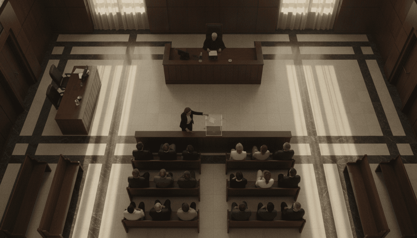 A jury foreman delivering a verdict in a courtroom where serial killer Keith Gibson found guilty of more murders.