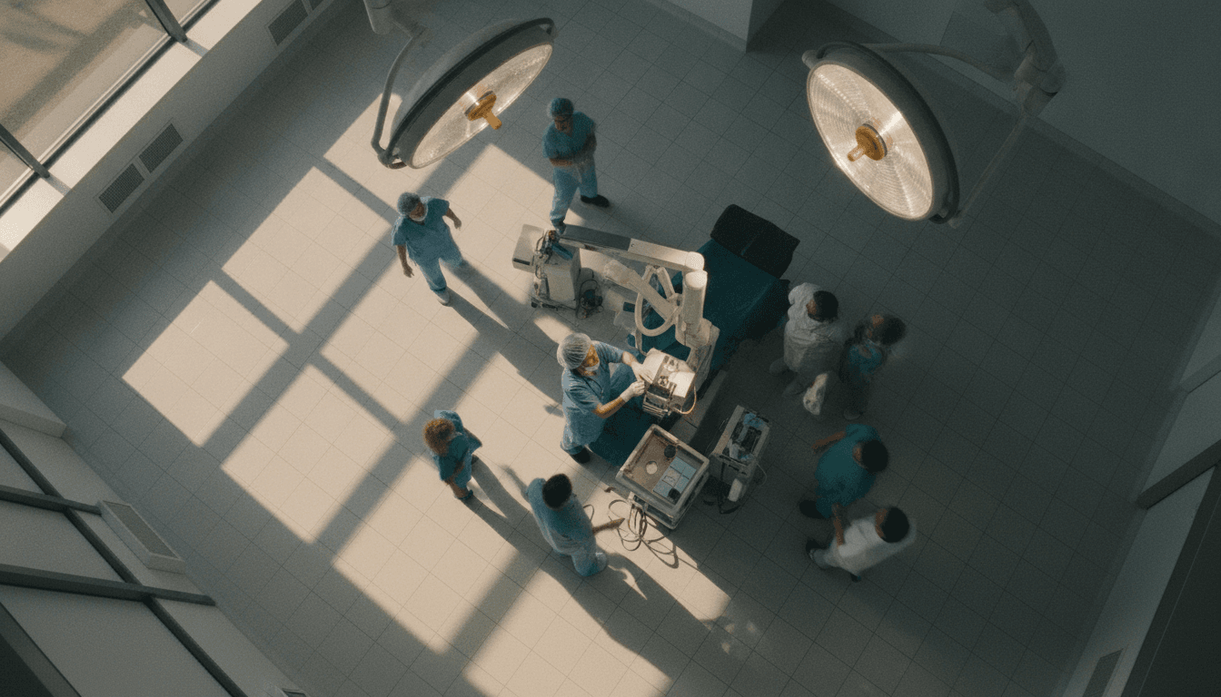 A surgeon's steady hands performing a delicate medical procedure, symbolizing the precision required in bladder cancer treatment.