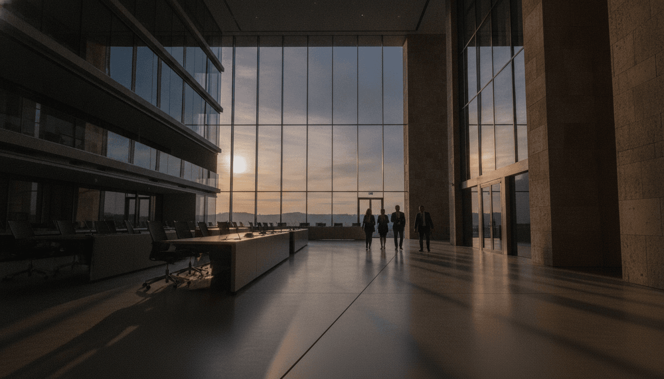 A silhouette of a person standing near a large glass window, gazing out, symbolizing the contemplation and far-reaching impact of a sixth immigration law change.