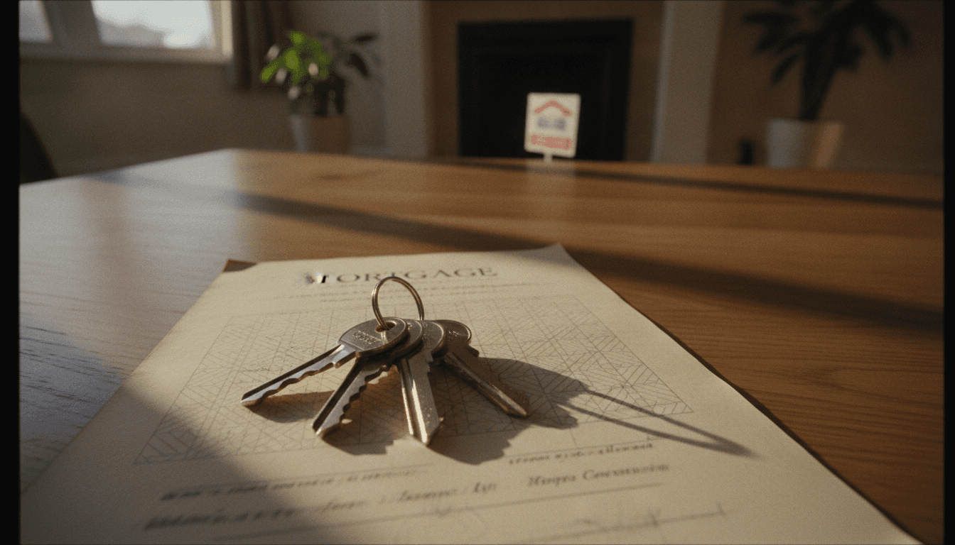 A stack of house keys resting on a mortgage document, symbolizing the impact of the mortgage rule change on first-time buyers.