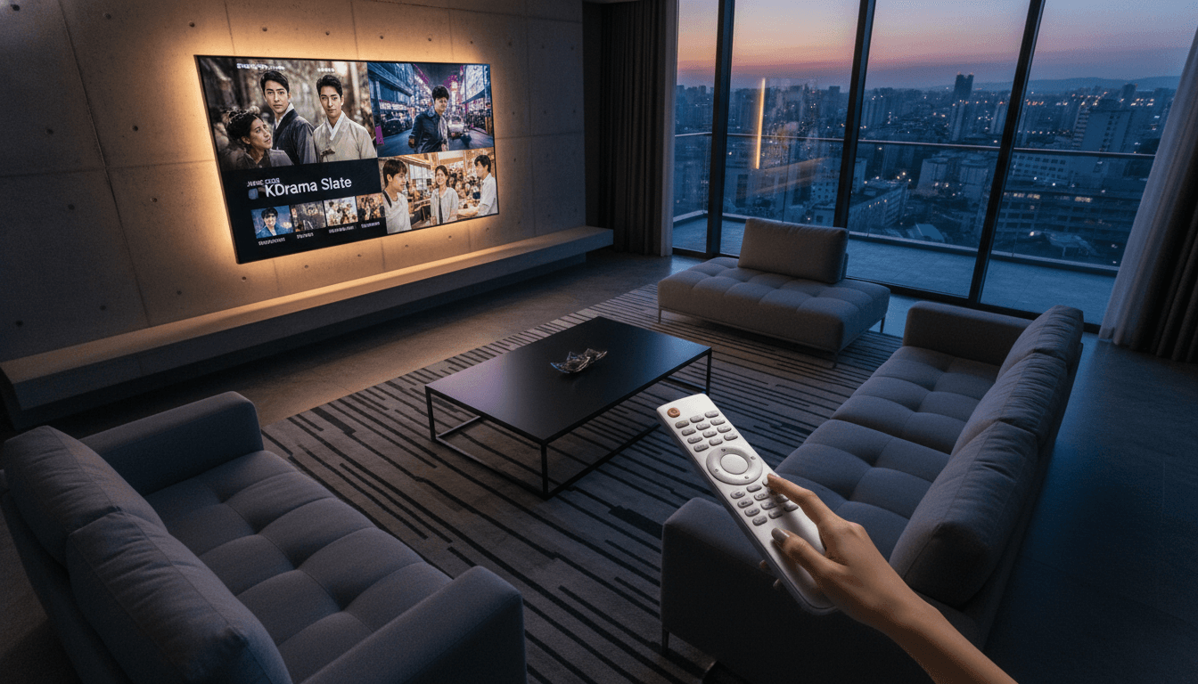 A vibrant graphic displaying logos of Netflix, Disney Plus, and Prime Video, with a stylized 'June 2026 KDrama slate' text prominently featured, hinting at new releases.