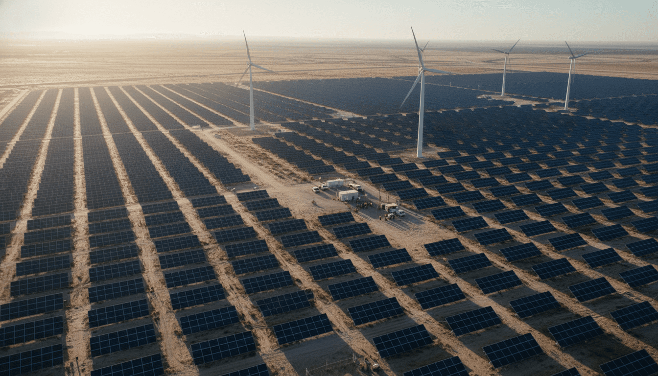 Aerial view of a sprawling solar farm, showcasing a large-scale renewable energy acquisition by Drax.