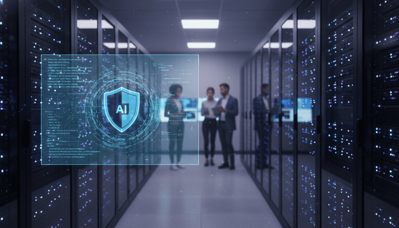 A digital padlock icon superimposed over a stylized representation of AI code, symbolizing the security provided by OpenAI Lockdown Mode.