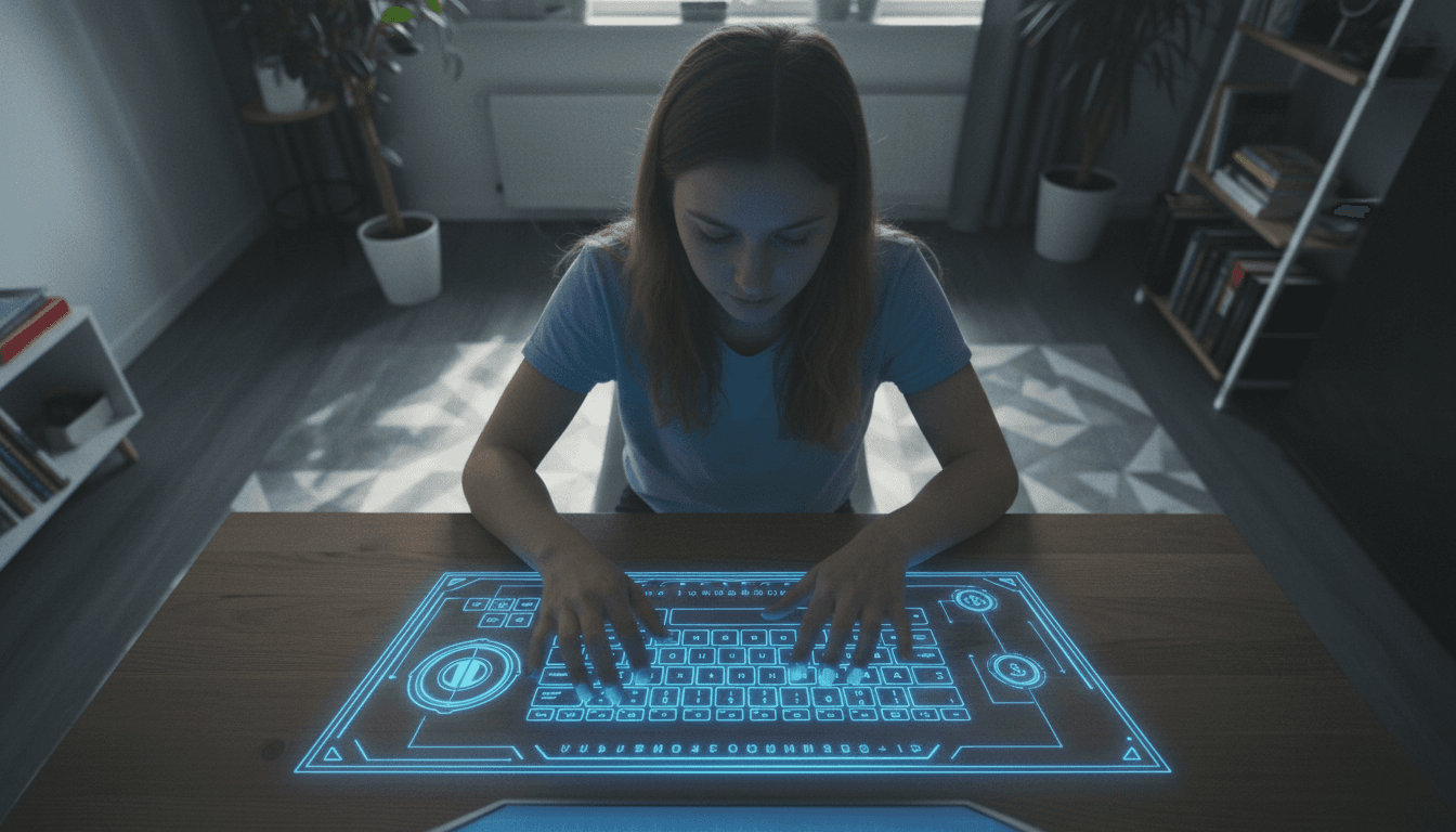 A young person subtly navigating a glowing digital interface, with abstract data streams representing the flow of information around China Tiananmen censorship.