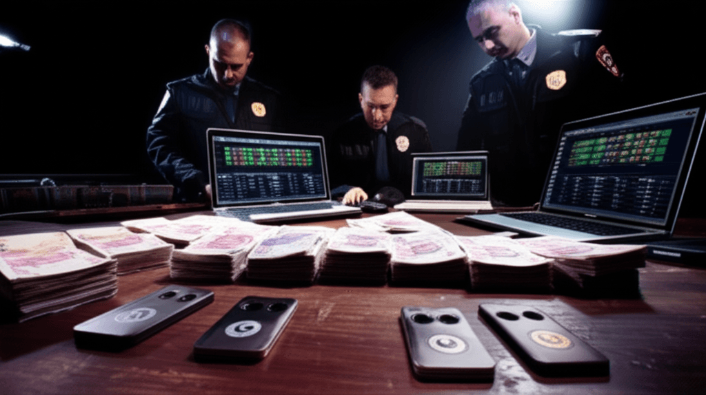 Cryptocurrency coins seized in connection with an illegal betting network in Turkey.