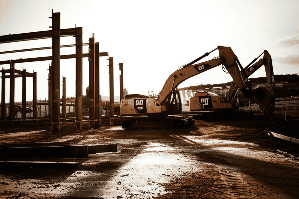 Caterpillar machinery representing the HALO trade and hard assets.