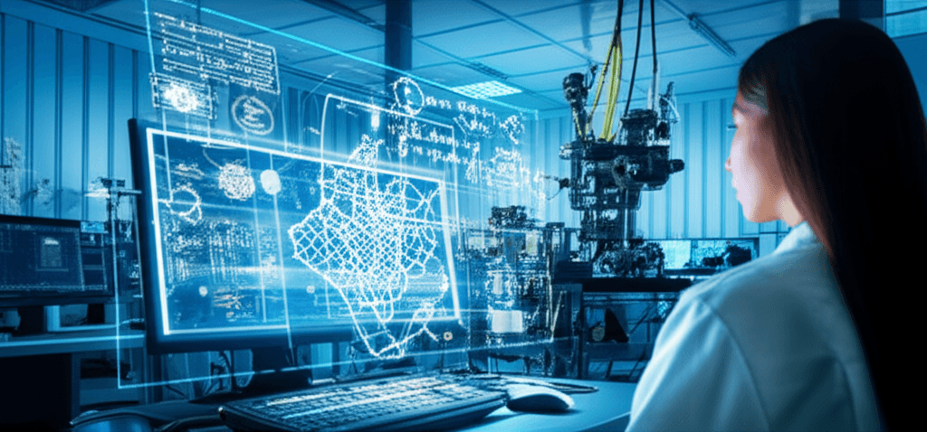 AI analyzing physics data on a computer screen
