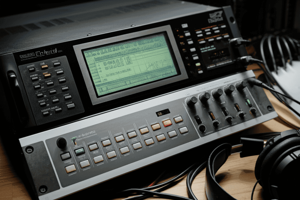 Vintage Roland VS-880 digital studio, symbolizing a creative mistake leading to innovation.
