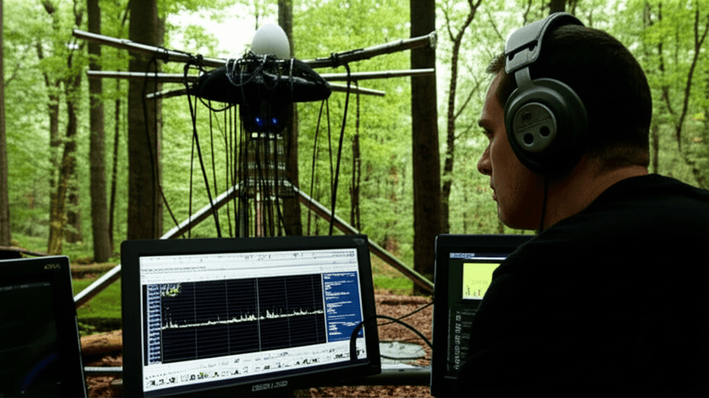A musician listening to Earth's secret soundtrack through specialized infrasound equipment.