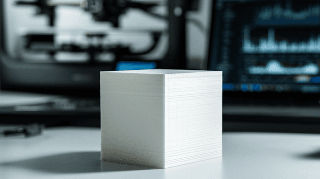 Close-up of a perfectly smooth 3D printed surface achieved with advanced 3D print smoothing techniques.