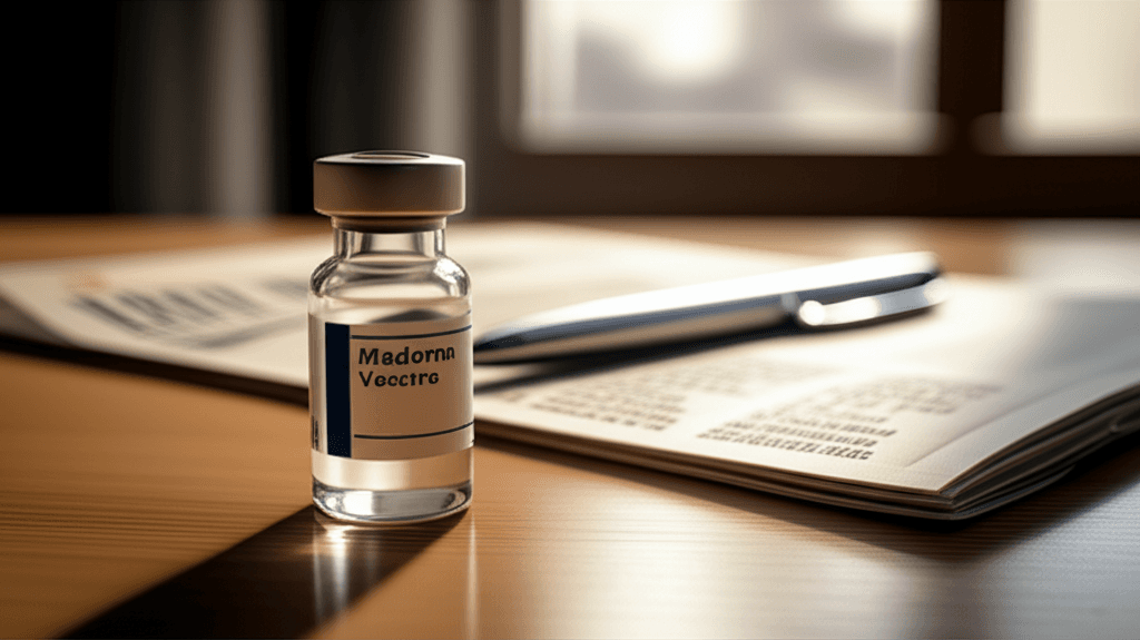 A vial of Moderna vaccine, representing the patent deal resolution.