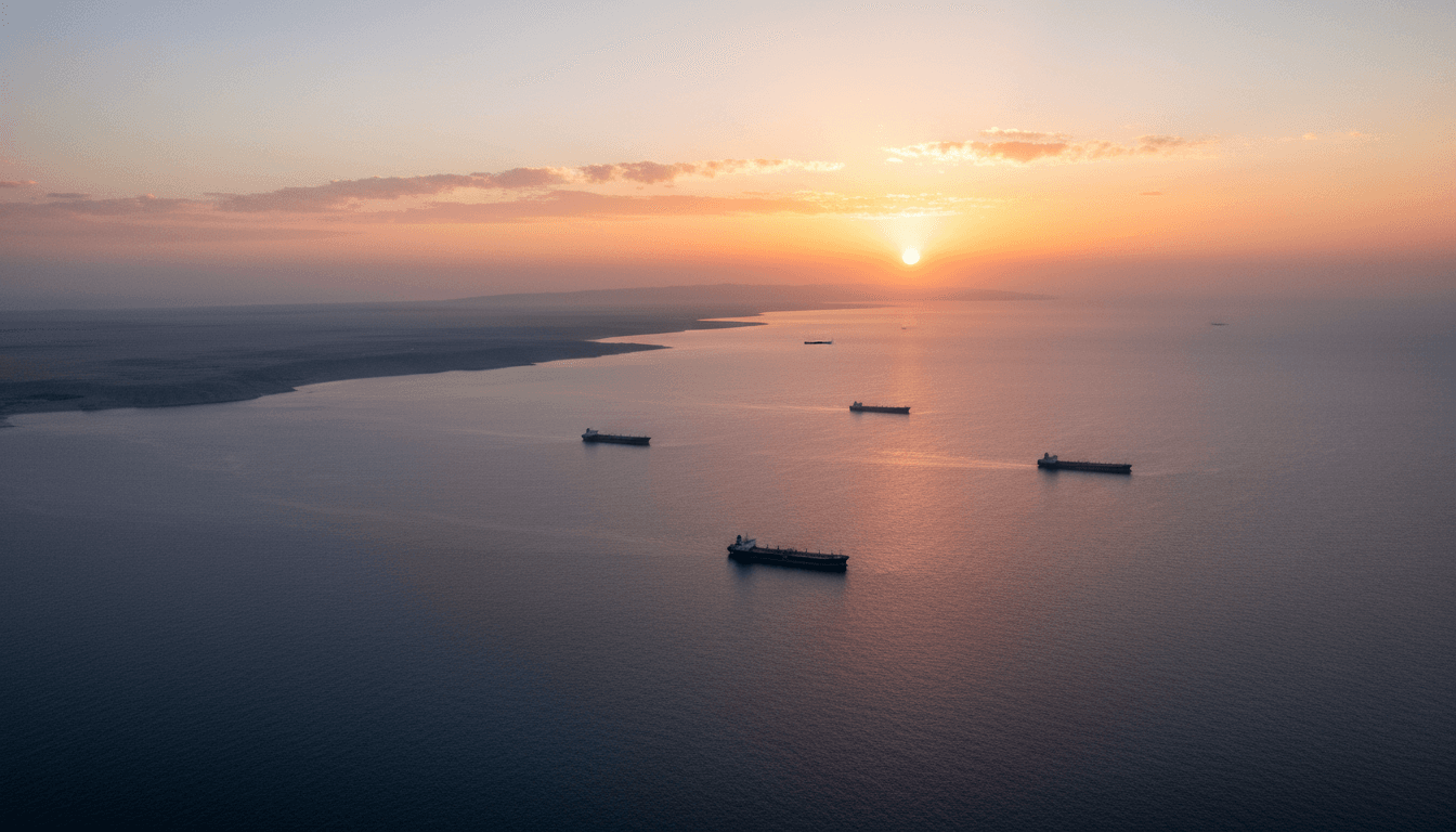 Oil tankers navigating the Strait of Hormuz with a backdrop of a global market indicator showing rising energy prices, reflecting that Wall Street fears $200 oil.